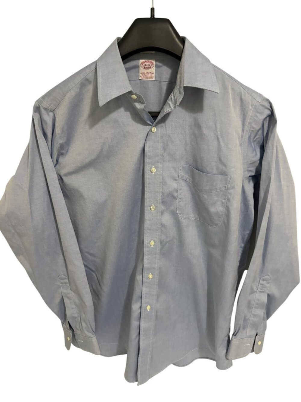 Brooks Brothers 1818 Regular Fit All Cotton Shirt Mens Size 16-35 Blue